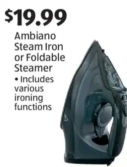 Aldi Ambiano Steam Iron or Foldable Steamer offer