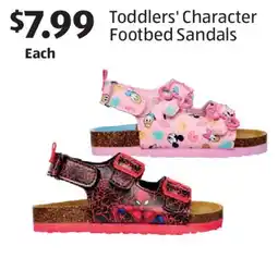 Aldi Toddlers' Character Footbed Sandals offer