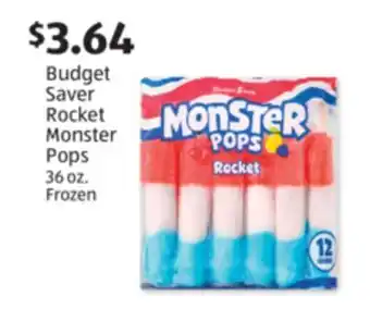 Aldi Budget Saver Rocket Monster Pops offer