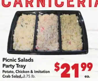 Vallarta Supermarkets Picnic Salads Party Tray offer