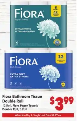 Vallarta Supermarkets Fiora Bathroom Tissue Double Roll offer