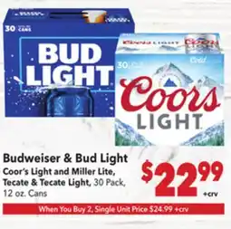 Vallarta Supermarkets Budweiser & Bud Light offer