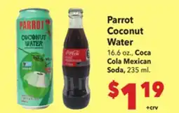 Vallarta Supermarkets Parrot Coconut Water offer