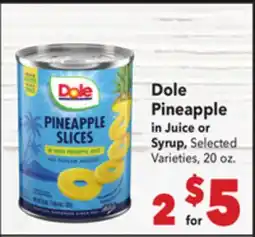 Vallarta Supermarkets Dole Pineapple in Juice or Syrup offer