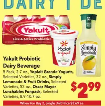 Vallarta Supermarkets Yakult Probiotic Dairy Beverage offer