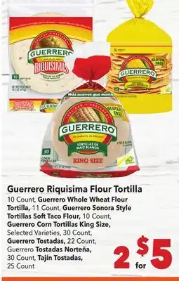 Vallarta Supermarkets Guerrero Riquisima Flour Tortilla offer