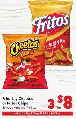 Vallarta Supermarkets Frito Lay Cheetos or Fritos Chips offer