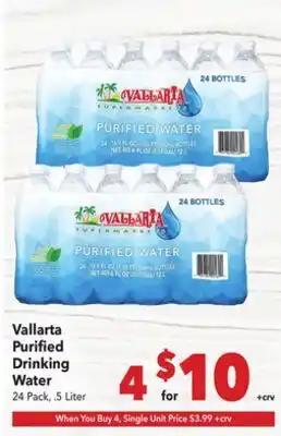 Vallarta Supermarkets Vallarta Purified Drinking Water offer