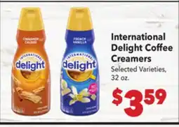 Vallarta Supermarkets International Delight Coffee Creamers offer