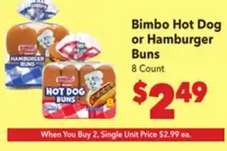 Vallarta Supermarkets Bimbo Hot Dog or Hamburger Buns offer