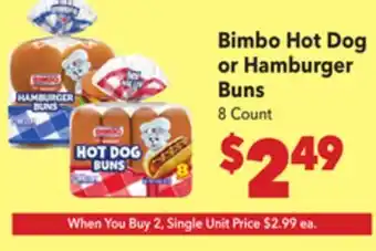 Vallarta Supermarkets Bimbo Hot Dog or Hamburger Buns offer