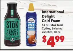 Vallarta Supermarkets International Delight Cold Foam offer