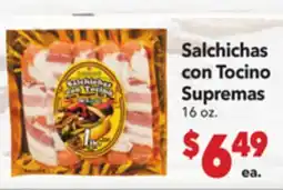 Vallarta Supermarkets Salchichas con Tocino Supremas offer