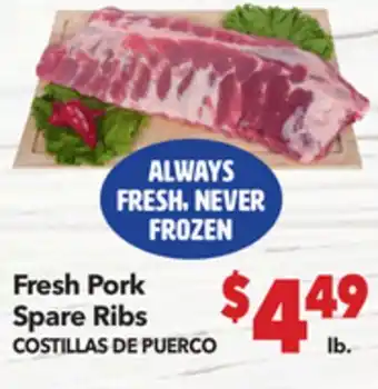 Vallarta Supermarkets Fresh Pork Spare Ribs offer
