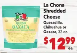Vallarta Supermarkets La Chona Shredded Cheese offer