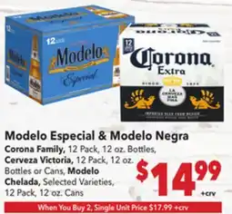 Vallarta Supermarkets Modelo Especial & Modelo Negra offer