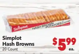 Vallarta Supermarkets Simplot Hash Browns offer