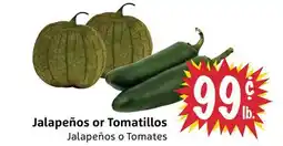 Foodmaxx Jalapeños or Tomatillos offer