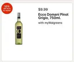 Walgreens Ecco Domani Pinot Grigio, 750ml offer