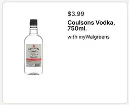 Walgreens Coulsons Vodka, 750ml offer