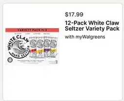 Walgreens 12-Pack White Claw Seltzer Variety Pack offer