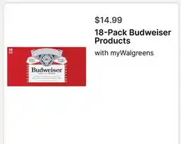 Walgreens 18-Pack Budweiser Products offer