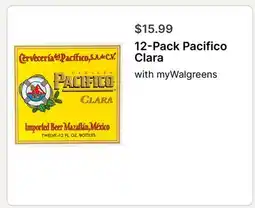 Walgreens 12-Pack Pacifico Clara offer