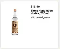 Walgreens Tito's Handmade Vodka, 750ml offer
