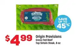 Grocery Outlet Origin Provisions Grass Fed Beef Top Sirloin Steak offer