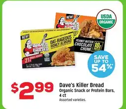 Grocery Outlet Dave's Killer Bread Organic Snack or Protein Bars offer