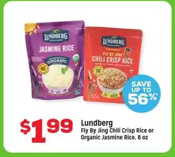 Grocery Outlet Lundberg Fly By Jing Chili Crisp Rice or Organic Jasmine Rice offer