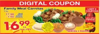 Superior Grocers Family Meal Carnitas offer