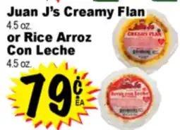 Superior Grocers Juan J's Creamy Flan 4.5 oz. or Rice Arroz Con Leche 4.5 oz offer