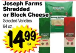 Superior Grocers Joseph Farms Shredded or Block Cheese offer