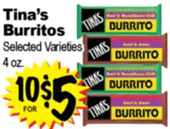 Superior Grocers Tina's Burritos offer