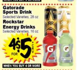 Superior Grocers Gatorade Sports Drink , 28 oz. Rockstar Energy Drinks , 16 oz offer
