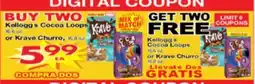 Superior Grocers Kellogg's Cocoa Loops 16.6 oz.or Krave Churro 16.8 oz offer