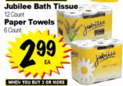 Superior Grocers Jubilee Bath Tissue 12 Count Paper Towels 6 Count offer