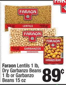 Super King Markets Faraon Lentils 1 lb, Dry Garbanzo Beans 1 lb or Garbanzo Beans 15 oz offer
