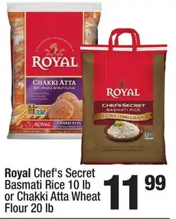 Super King Markets Royal Chef's Secret Basmati Rice 10 lb or Chakki Atta Wheat Flour 20 lb offer