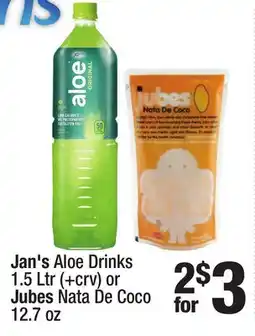 Super King Markets Jan's Aloe Drinks 1.5 Ltr (+crv) or Jubes Nata De Coco 12.7 oz offer