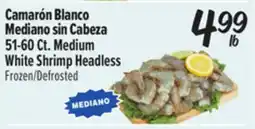 El Super Fresh 51-60 Ct. Medium White Shrimp Headless offer