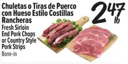 El Super Fresh Fresh Sirloin End Pork Chops or Country Style Pork Strips offer