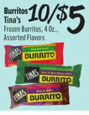 El Super Tina's Frozen Burritos offer