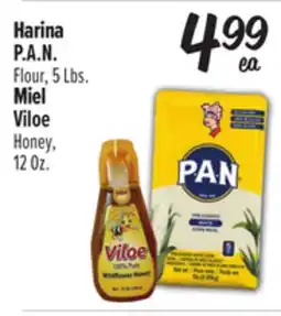 El Super P.A.N. Flour, 5 Lbs. Viloe Honey, 12 Oz offer