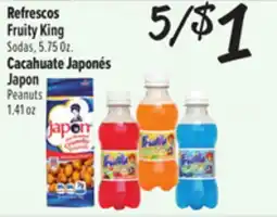 El Super Fruity King Sodas, 5.75 Oz. Japon Peanuts 1.41 oz offer