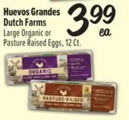 El Super Dutch Farms Large Organic or Pasture Raised Eggs offer