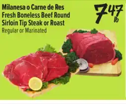 El Super Fresh Boneless Beef RoundSirloin Tip Steak or Roast offer