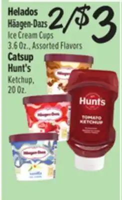 El Super Häagen-Dazs Ice Cream Cups 3.6 Oz., Assorted Flavors Catsup Hunt's Ketchup, 20 Oz offer