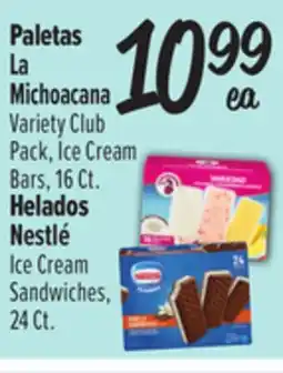 El Super La Michoacana, Variety Club Pack, Ice Cream Bars, 16 Ct. or Nestlé Ice Cream Sandwiches, 24 Ct offer